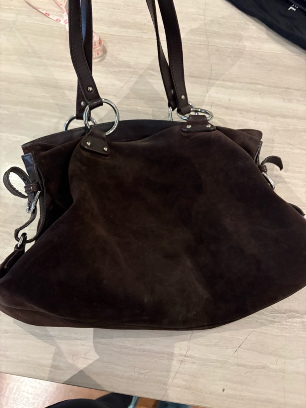FINAL SALE - Dolce and Gabbana brown suede bag - Picture 6 of 12